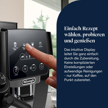 Magnifica Start (ECAM220.91.B) - Perfetto Kaffeevollautomat mit LatteCrema-Milchaufschäumer, 4 One-Touch-Getränke, Cappuccino, Espresso Kaffeemaschine, Soft-Touch-Bedienfeld, Schwarz