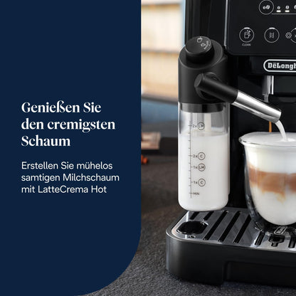 Magnifica Start (ECAM220.91.B) - Perfetto Kaffeevollautomat mit LatteCrema-Milchaufschäumer, 4 One-Touch-Getränke, Cappuccino, Espresso Kaffeemaschine, Soft-Touch-Bedienfeld, Schwarz